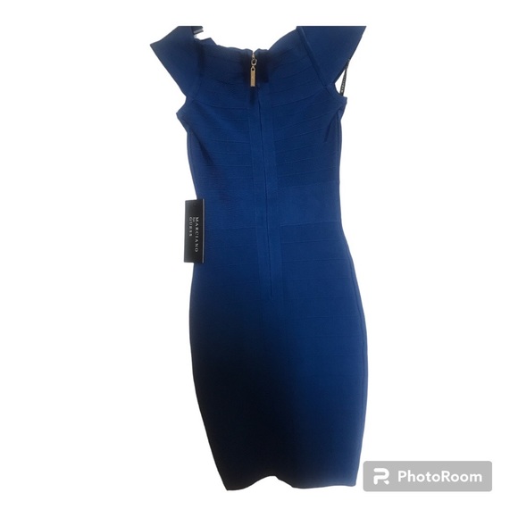 Marciano Guess Blue off-the-Shoulder Bandage Bodycon Dress - Size XXS, 00 - Picture 5 of 12